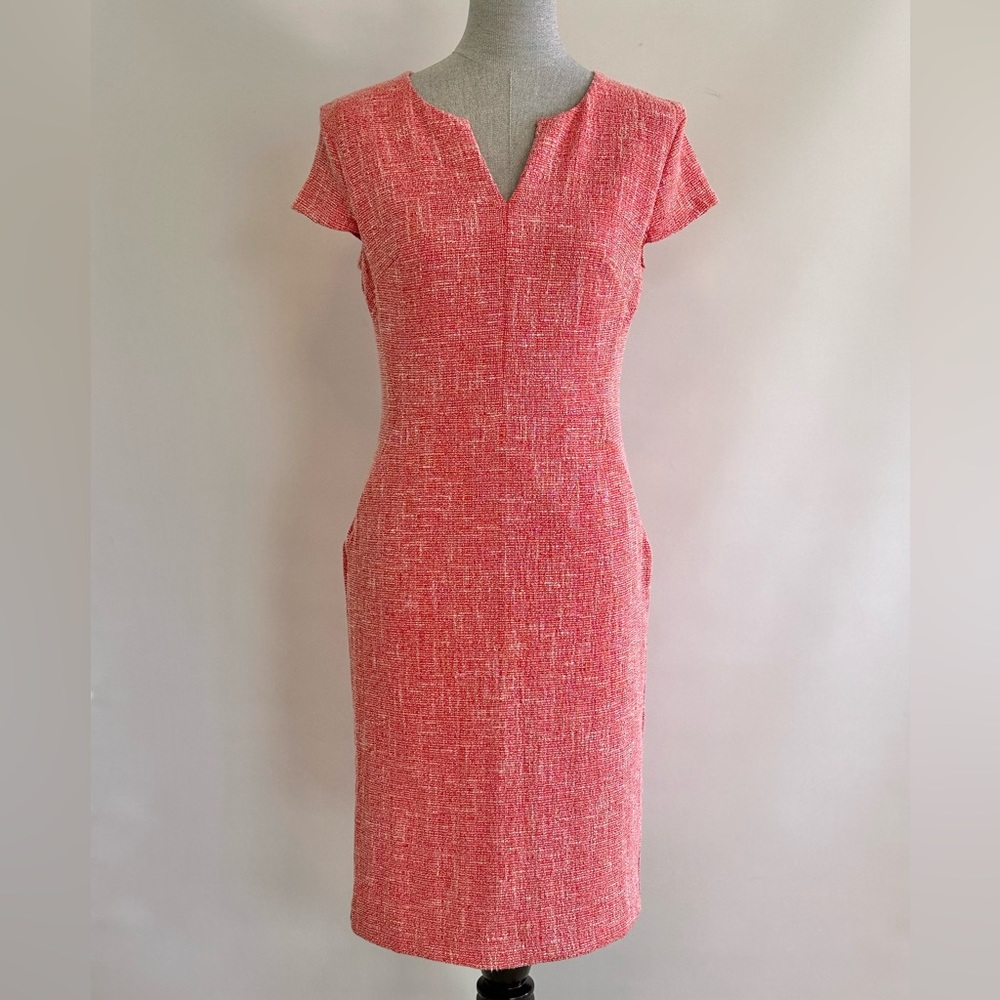 Banana Republic Textured Sheath Dress - Coral Orange